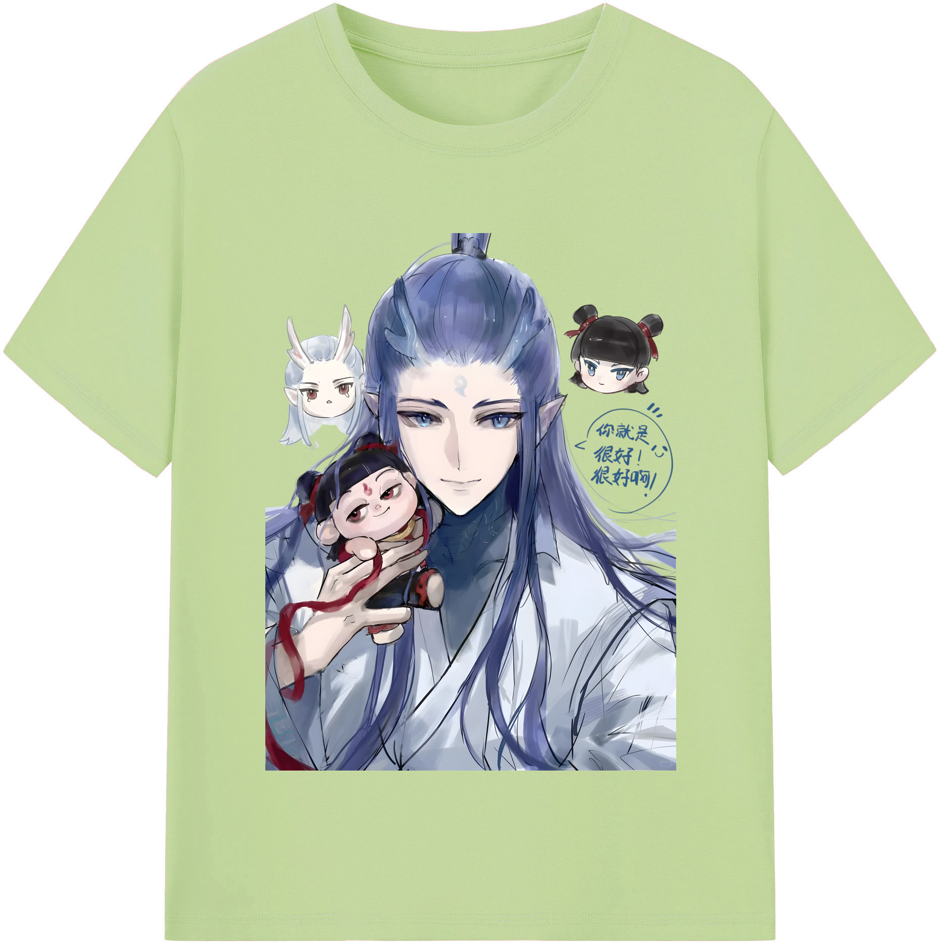 （画像用） Ne Zha 2 ナタ 魔童の大暴れ 綿100％半袖Tシャツ（フロントプリント）